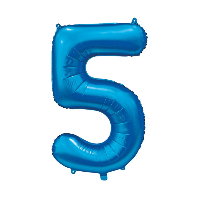Ballong Siffra 5 Blå 86 cm Ballong Siffra 5 Blå 86 cm