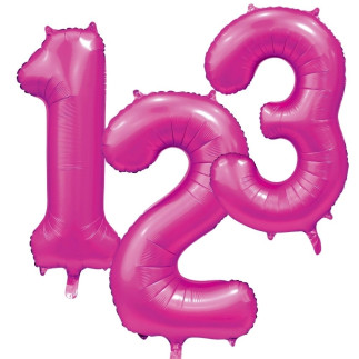 Ballong Siffra 4 Rosa 86 cm