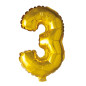 Ballong Siffra 3 Guld 86 cm