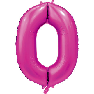 Ballong Siffra 0 Rosa 86 cm