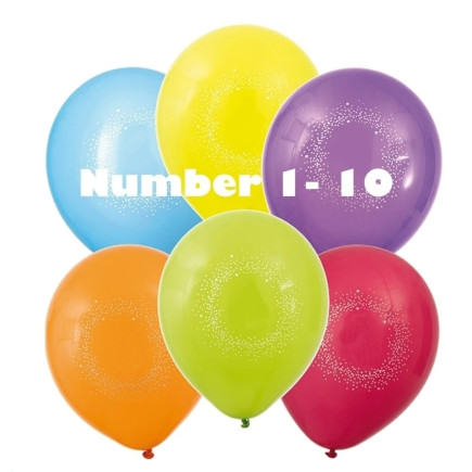 Ballong Födelsedag 9 år 6-pack Latex Mixade