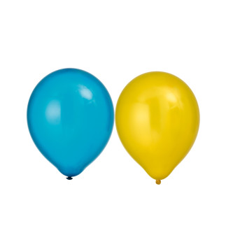 Ballong Metallic Gul & Blå 8-pack Latex