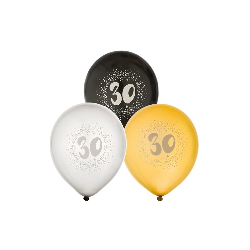 Ballong 30 år 6-pack Latex