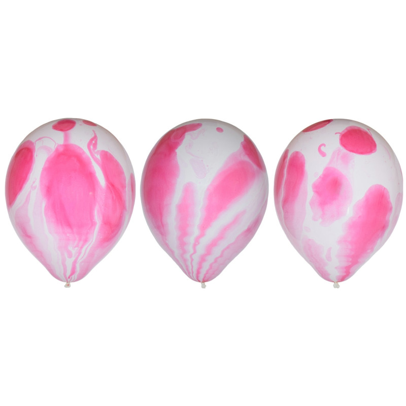 Ballong Rosa Marble Marmor 6-pack Latex