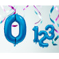 Ballong Siffra 0 Blå 86 cm