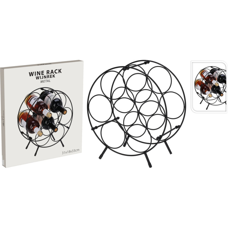 Vinställ Metall Svart 7 flaskor Vinställ Metall Svart 7 flaskor