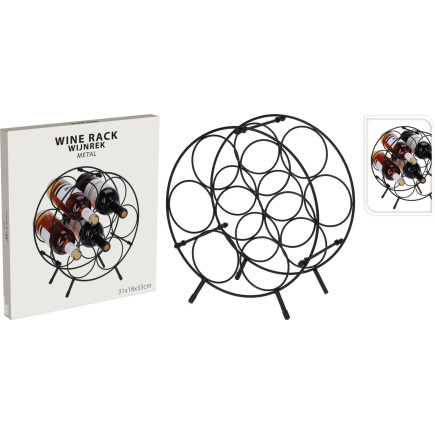 Vinställ Metall Svart 7 flaskor 