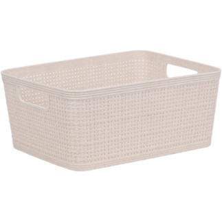 Korg Förvaring Beige Flätad Plast 24,5x19 cm 2-pack
