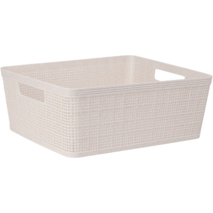 Korg Förvaring Beige Flätad Plast 35x29x13 cm
