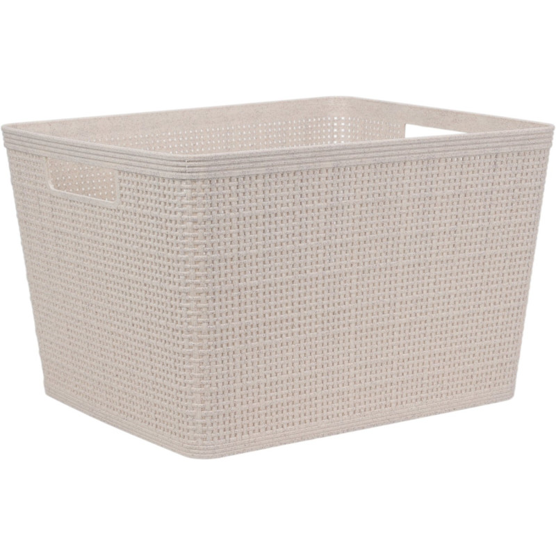 Korg Förvaring Beige Flätad Plast 35x29x22 cm Korg Förvaring Beige Flätad Plast 35x29x22 cm