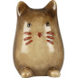 Katt Porslin Vit Brun Beige 13 cm