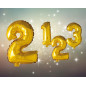 Ballong Siffra 2 Guld 86 cm