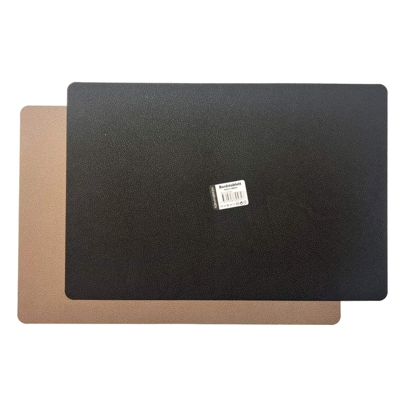 Underlägg Läderlook Brun/Svart