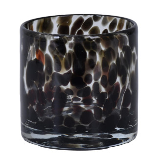 Ljushållare Grå/Svart Mönstrad Glas 8x8 cm