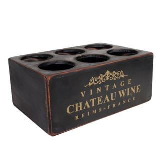 Låda Vinflaska 6 flaskor Trä 38x26x16 cm