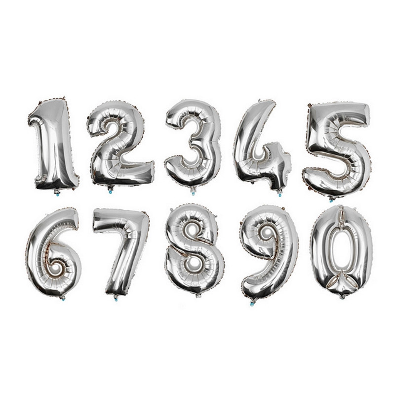 Ballong Siffror 75cm silver
