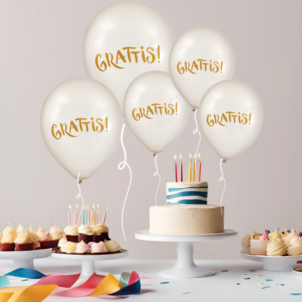 Ballong Grattis Vit Pearl 6-pack Latex