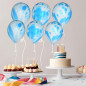 Ballong Blå Marble Marmor 6-pack Latex