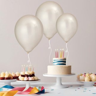 Ballong Vit Pearl Pärlemo 8-pack Latex