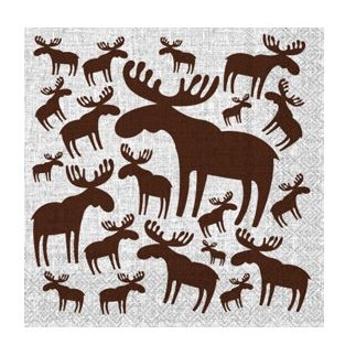 Servetter Älgar 33x33 cm 20-pack 