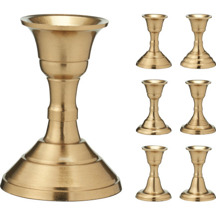 Ljusstake Metall Guld 8 cm