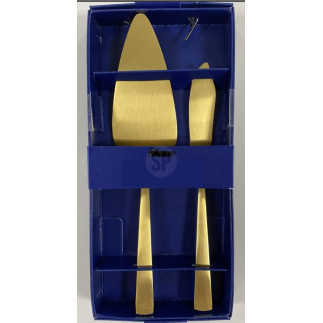 Tårtspade Tårtkniv Set Guld