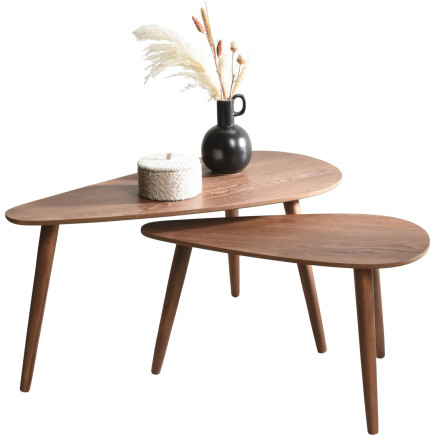 Bord Sidobord Satsbord 2 delar Valnöt