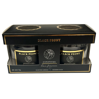 Doftljus 2-pack Black Snakemod Wooden Wick