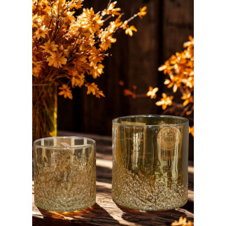 Ljushållare Lykta Mönstrat Glas 10 cm