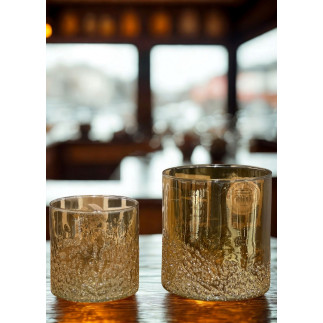 Ljushållare Lykta Mönstrat Glas 10 cm