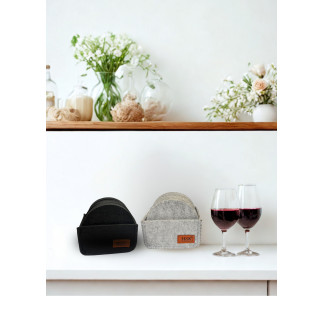 Glasunderlägg Filt 12-pack Svart