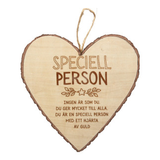 Hjärta Trä Wooden Heart med text