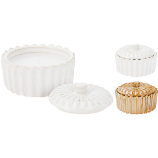 Ljus Pumpa Keramik Vitt 5 cm