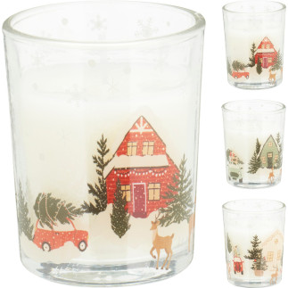 Ljus Glaskopp Jul Hus 6,5 cm