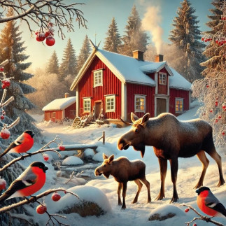 Servetter Älgar / Domherrar 20-pack