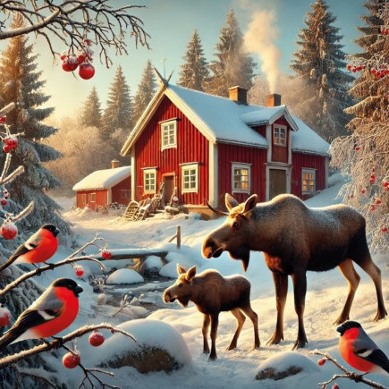 Servetter Älgar / Domherrar 20-pack