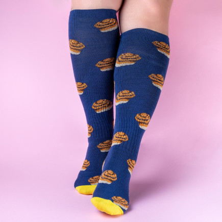 Stödstrumpor Kanelbulle Blå stl 41-45