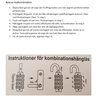 Hänglås kombinationslås 45mm
