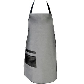 Skinnförkläde imitation grå konstgjort läder