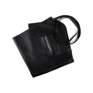 Skinnförkläde Midjemodell Skinn svart förkläde