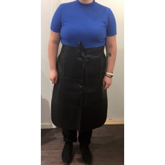 Skinnförkläde Midjemodell Skinn svart förkläde