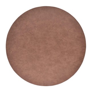 Underlägg Läder/skinnlook grå/bruna Runda Tablett