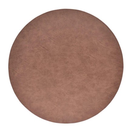 Underlägg Läder/skinnlook grå/bruna Runda Tablett