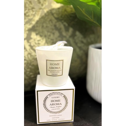 Doftljus Cotton glasburk Presentask vit