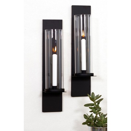 Lampett vägglykta smide 2-pack lykta väggljuslykta väggljusstake