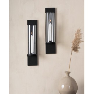 Lampett vägglykta smide 2-pack lykta väggljuslykta väggljusstake