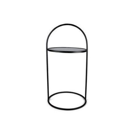 Bord glas/metall  Svart H71 cm