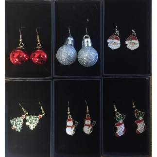 Örhänge Jul Tomte Snögubbe Gran Kula Julstrumpa