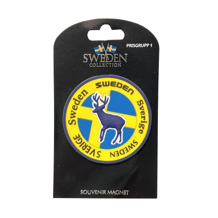 Magnet Souvenir Flagga Sverige Hjort