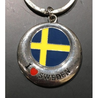 Nyckelring Souvenir Flagga I Love Sweden